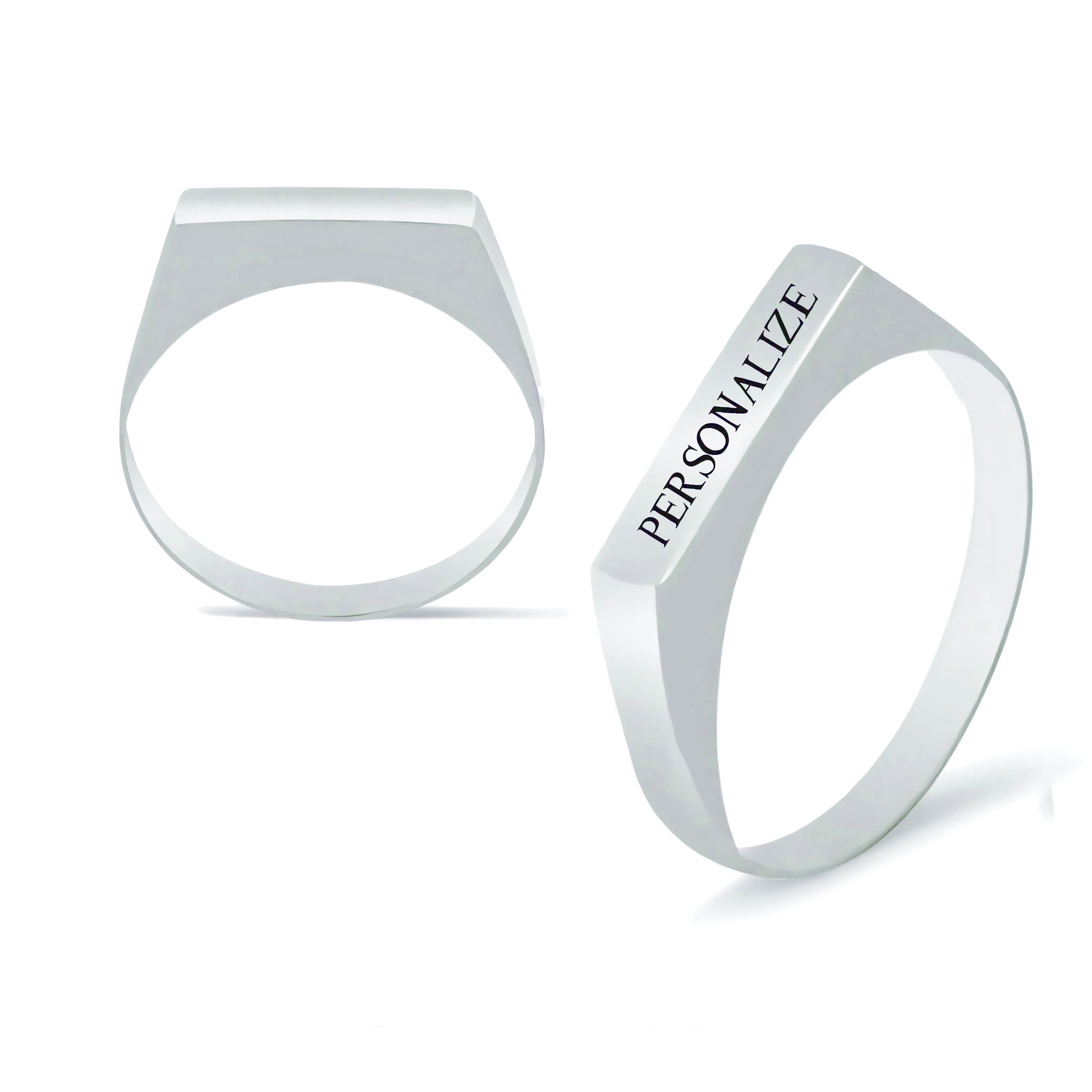 Anel de Prata Personalizável Chapinha