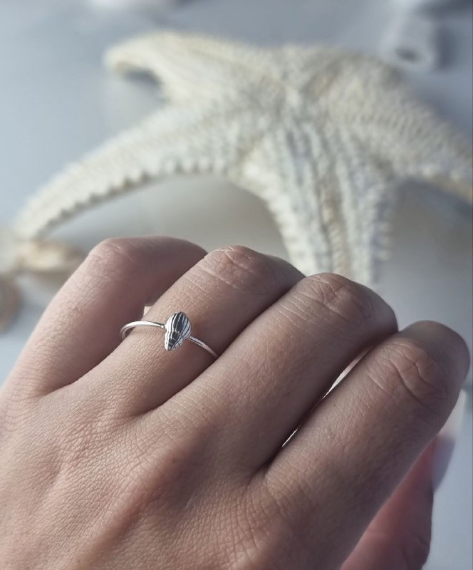 Anel de Prata Concha Caramujo