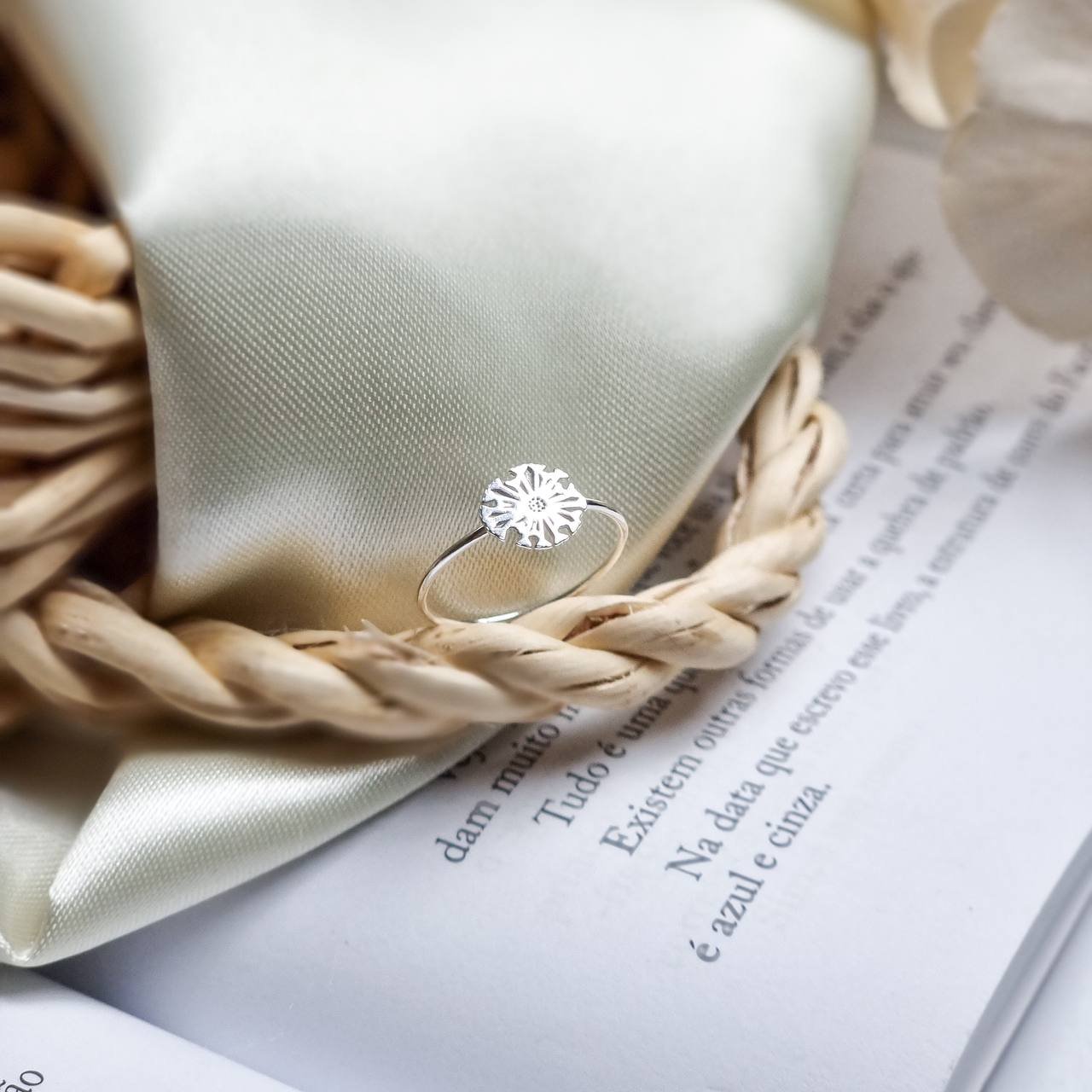 Anel de Prata Flor Dente de Leão