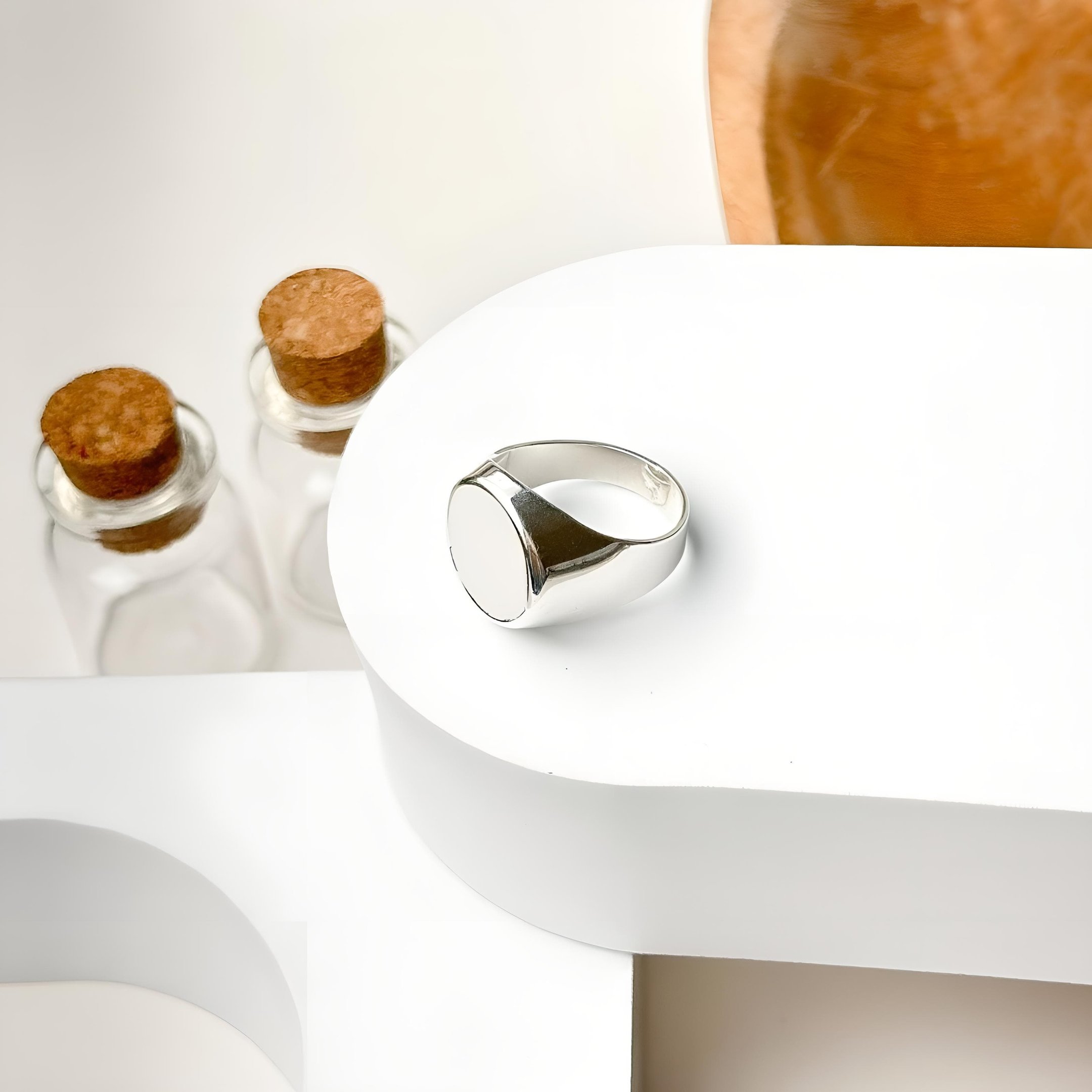 Anel de Prata Personalizável Redondo Foto 18mm