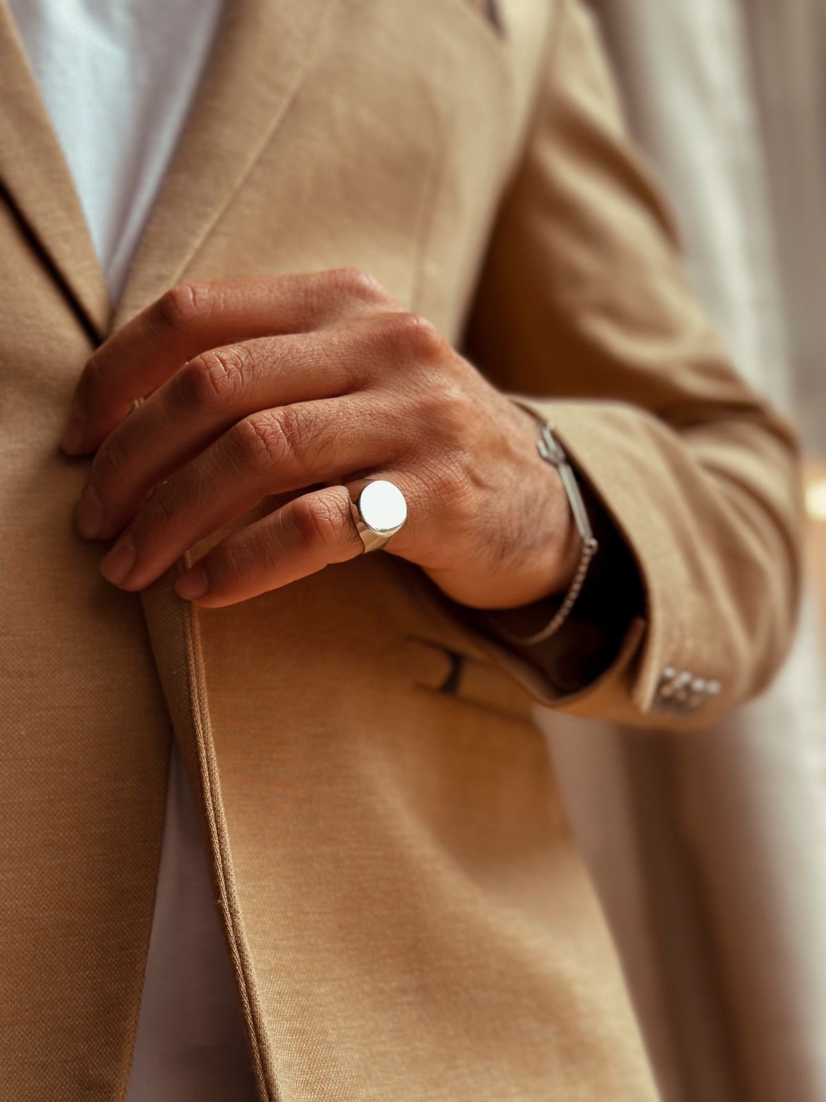 Anel de Prata Personalizável Redondo Foto 18mm