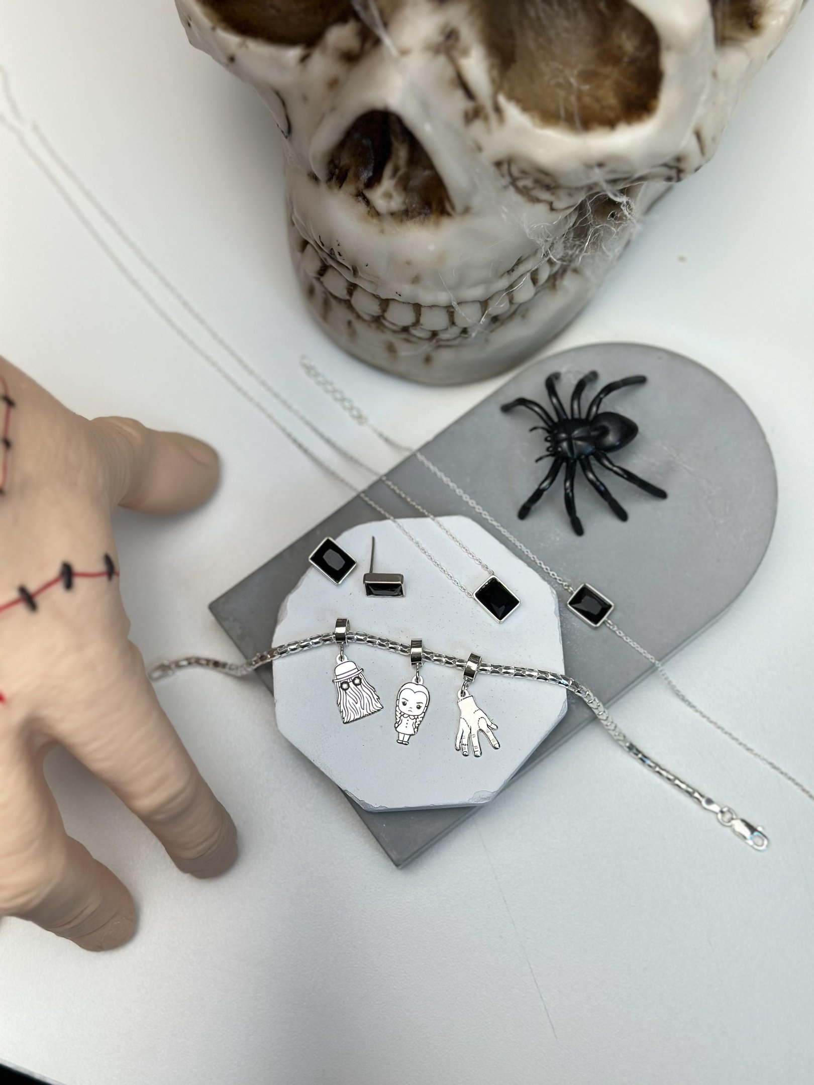 Anel de Prata Retangular Zirconia Preta