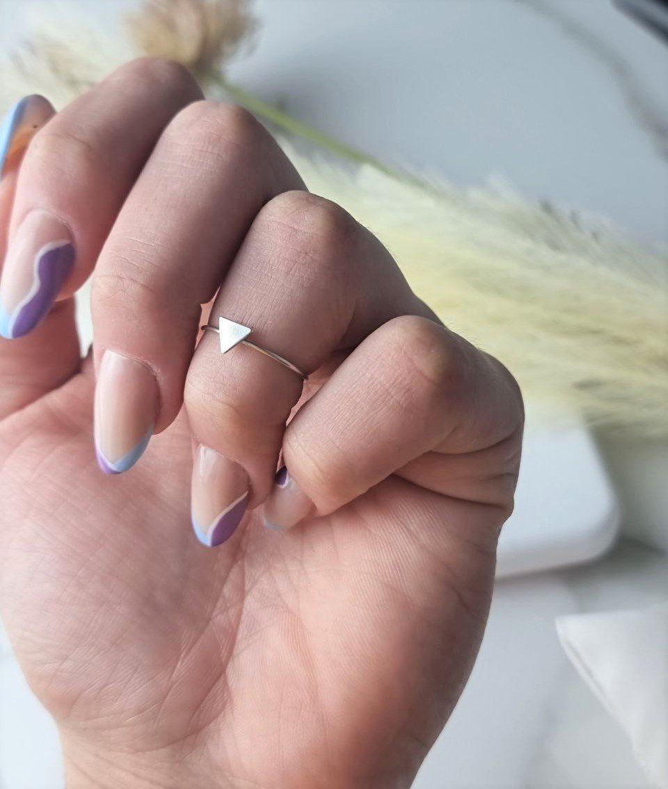 Anel de Prata Triângulo