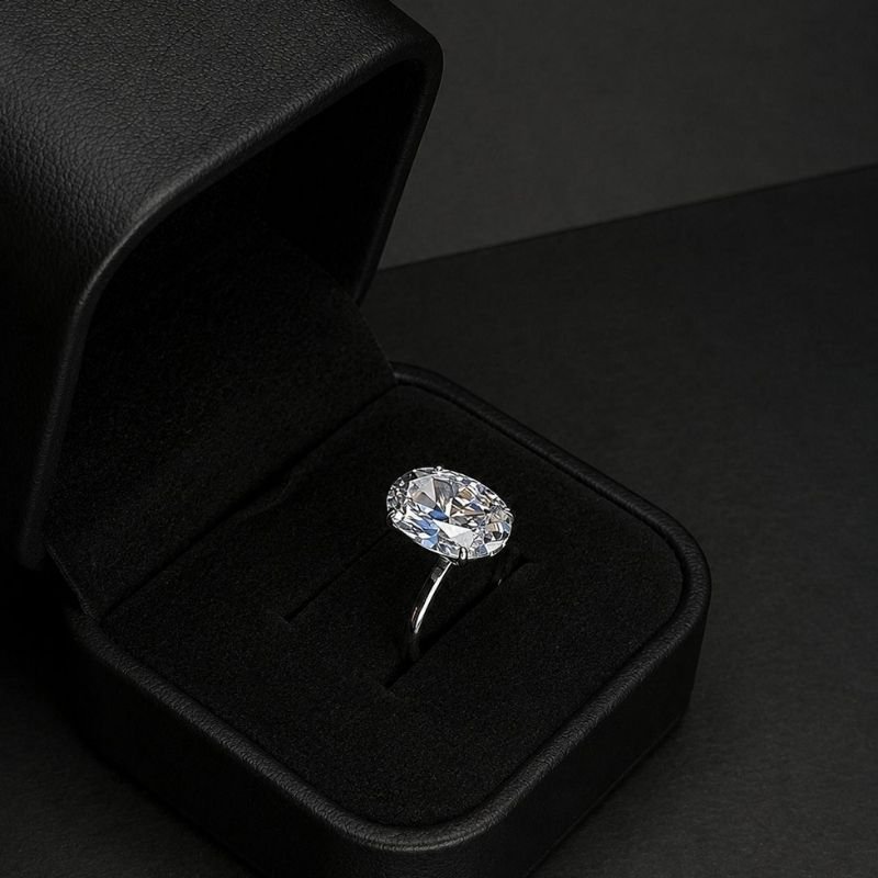 Anel Zircônia AAA Oval 14mm Hipoalergênico