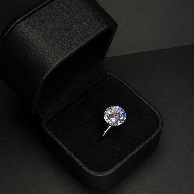 Anel Zircônia AAA Redondo 12mm Hipoalergênico