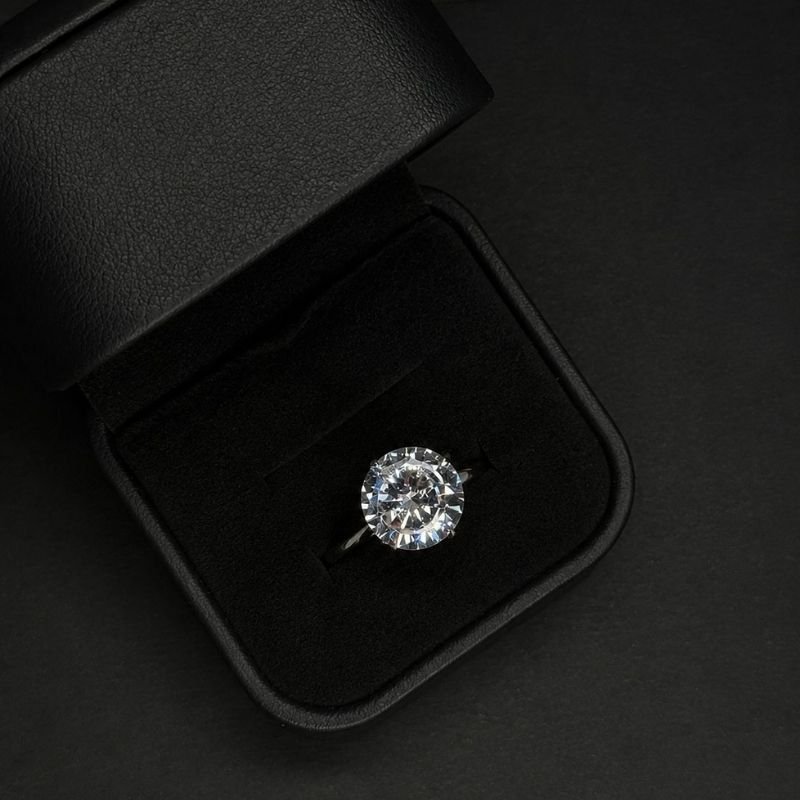 Anel Zircônia AAA Redondo 12mm Hipoalergênico