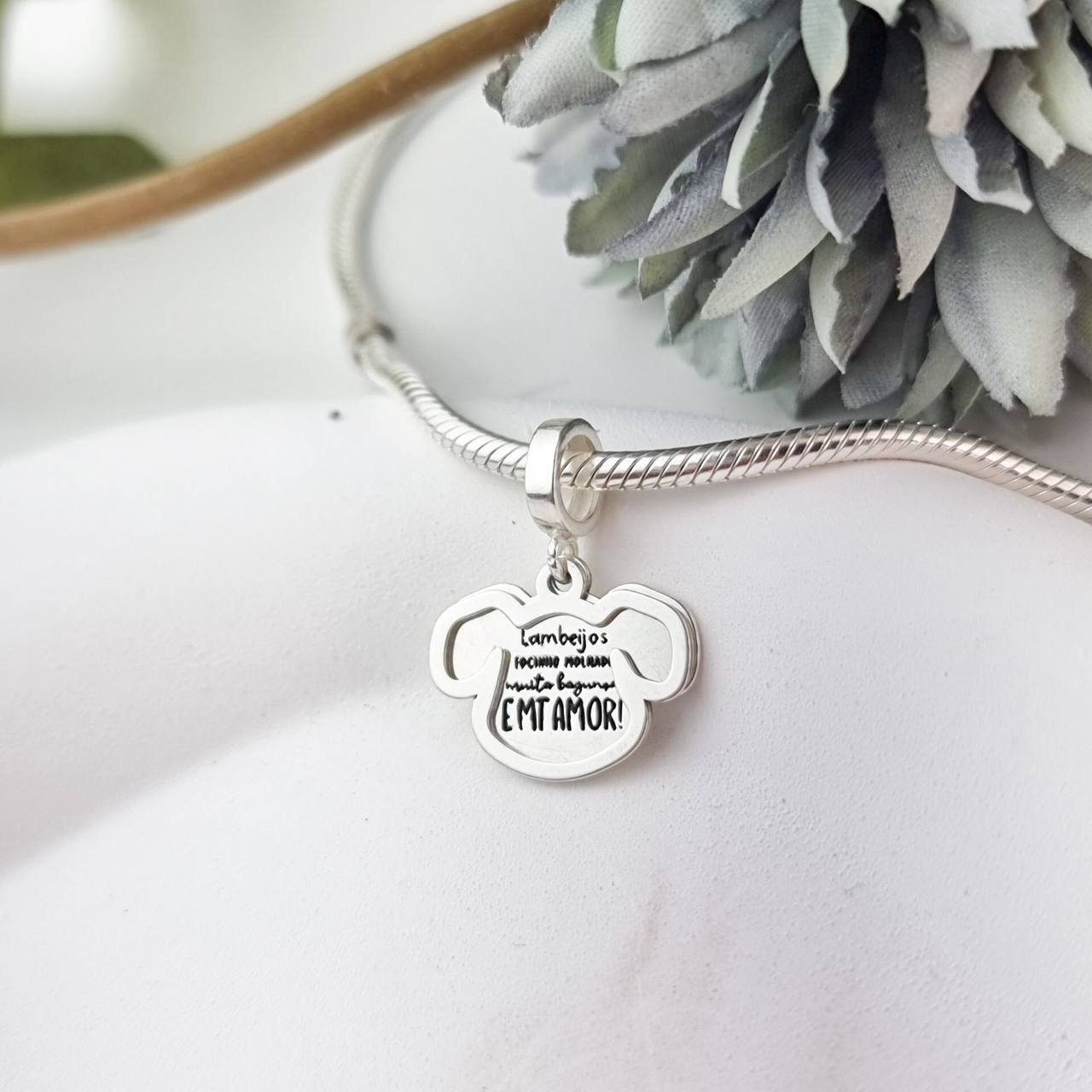 Berloque de Prata Cachorro Duplo