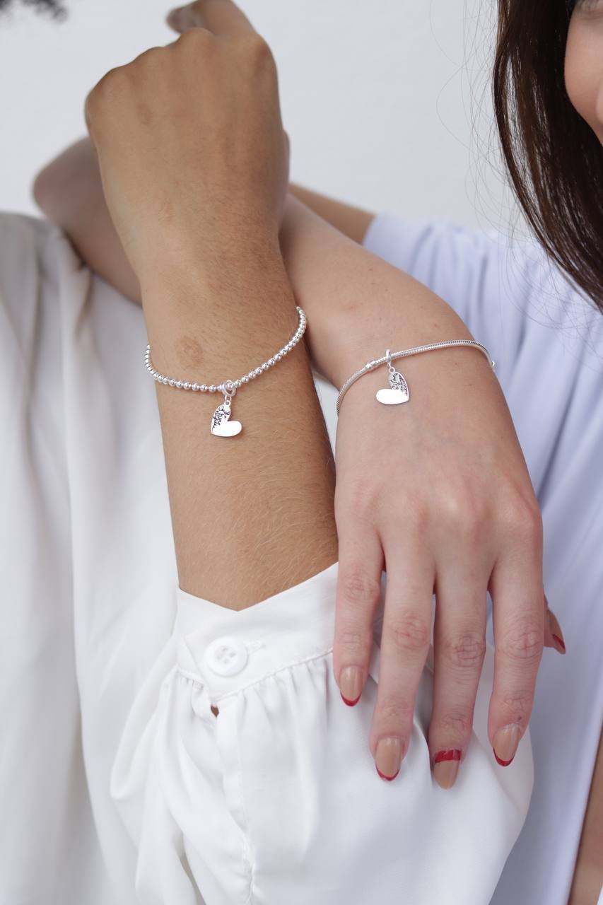 Berloque de Prata Coração Filha