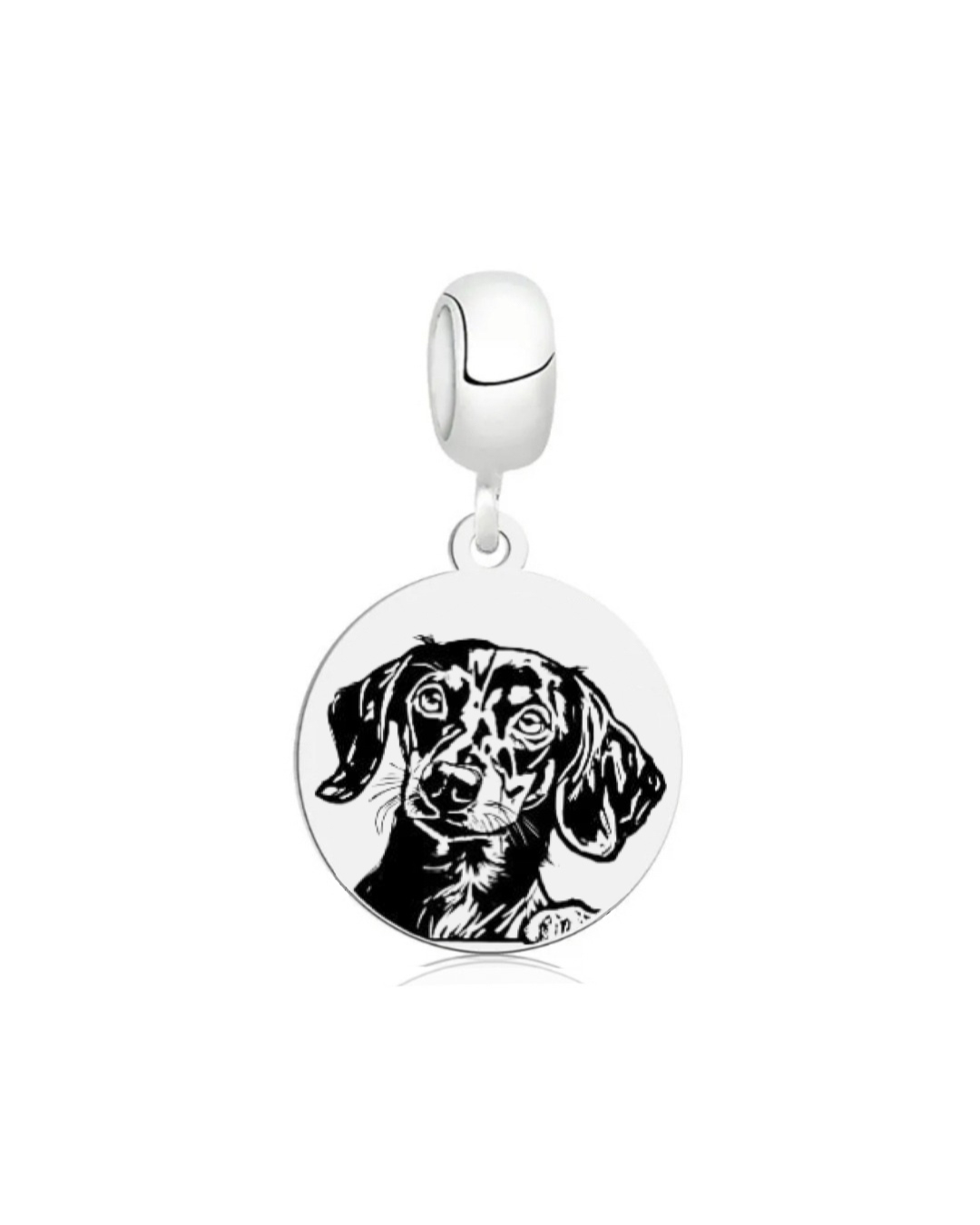 Berloque de Prata Personalizável Medalha Dog