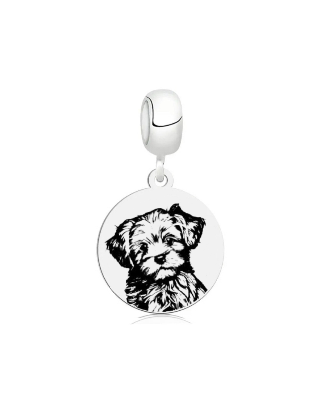 Berloque de Prata Personalizável Medalha Dog