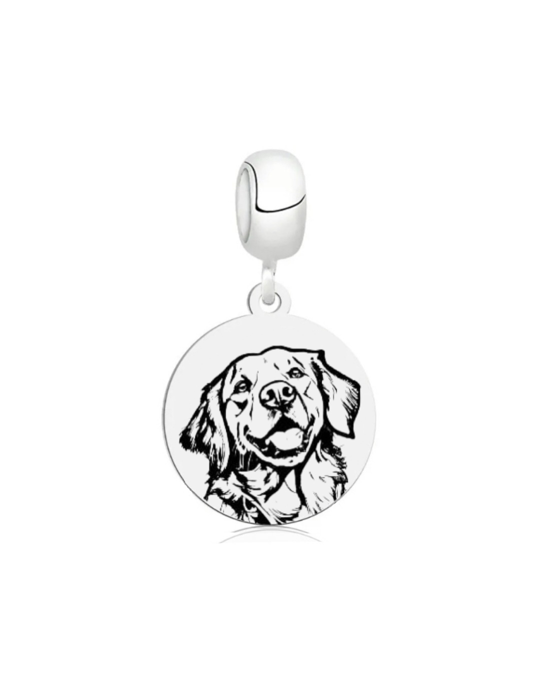 Berloque de Prata Personalizável Medalha Dog