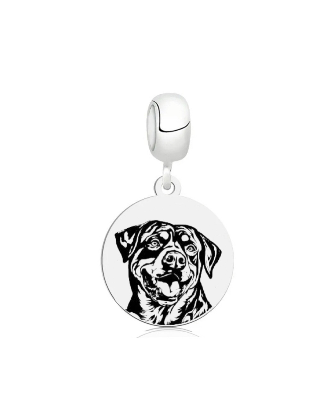 Berloque de Prata Personalizável Medalha Dog