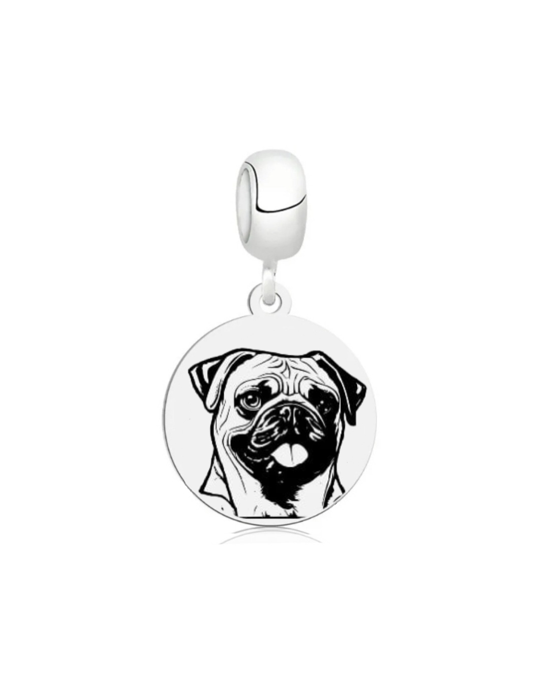 Berloque de Prata Personalizável Medalha Dog