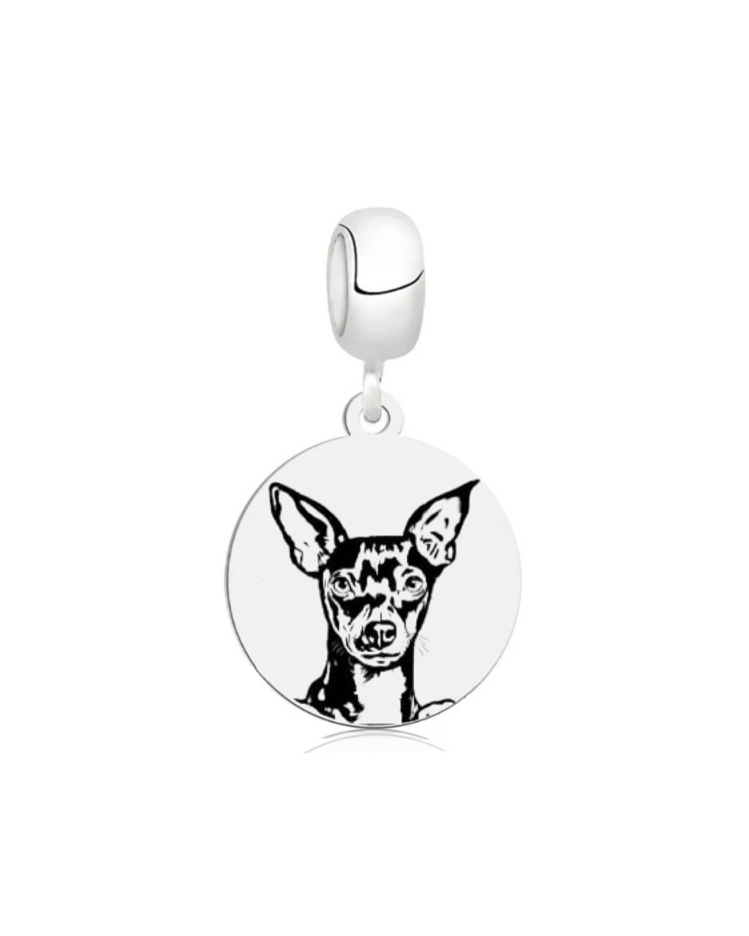 Berloque de Prata Personalizável Medalha Dog