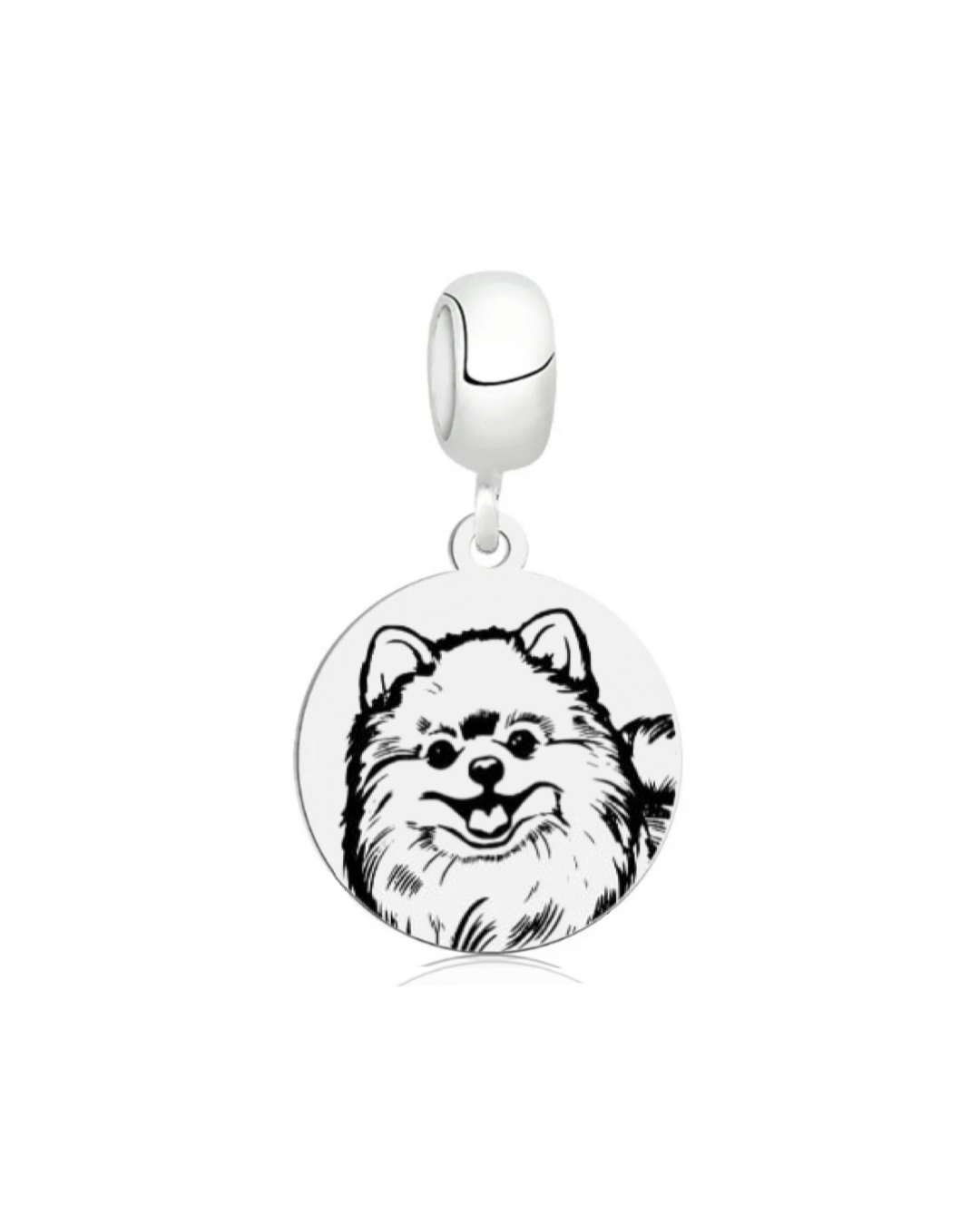 Berloque de Prata Personalizável Medalha Dog