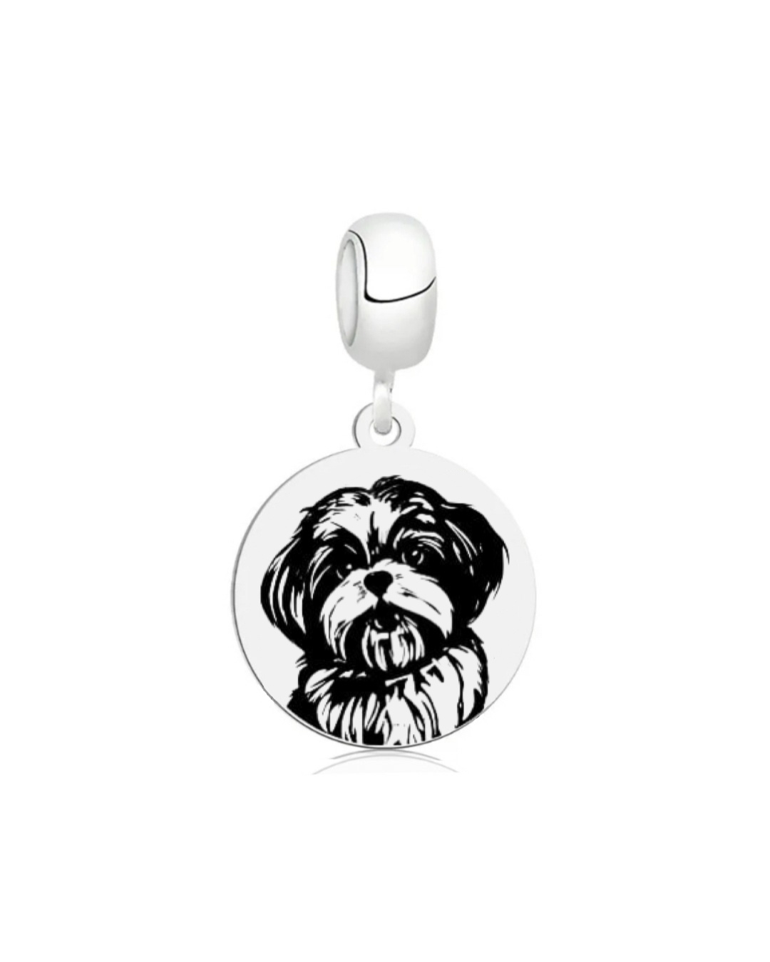 Berloque de Prata Personalizável Medalha Dog