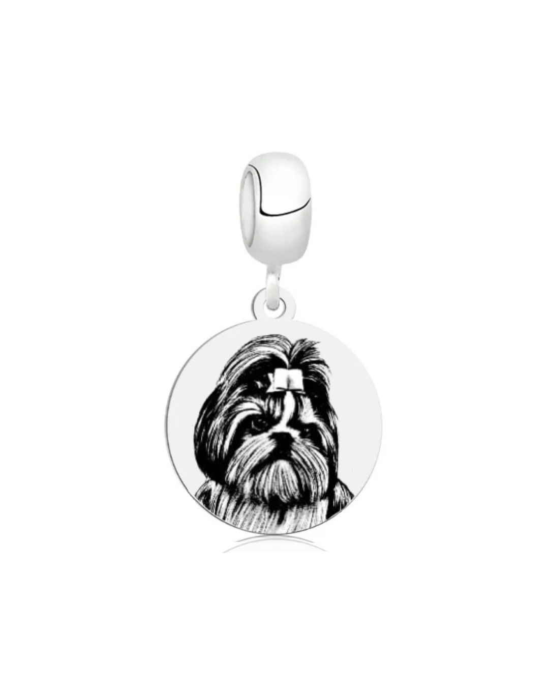 Berloque de Prata Personalizável Medalha Dog