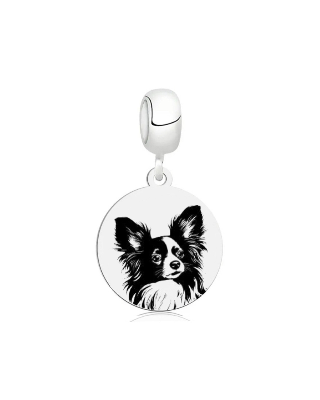 Berloque de Prata Personalizável Medalha Dog