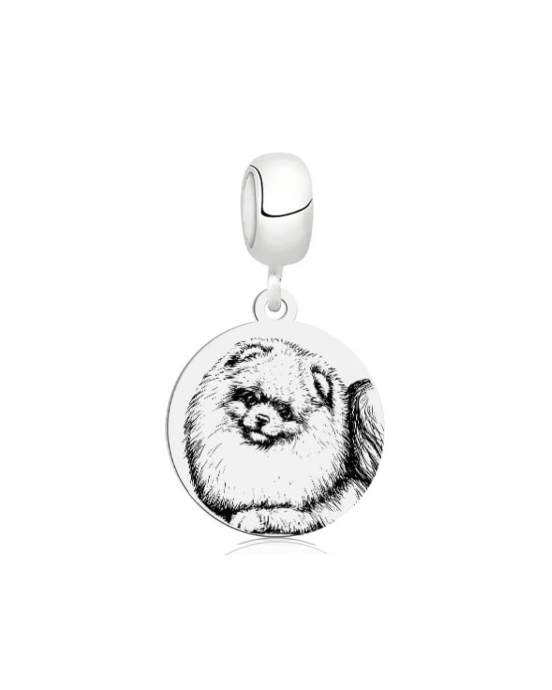 Berloque de Prata Personalizável Medalha Dog