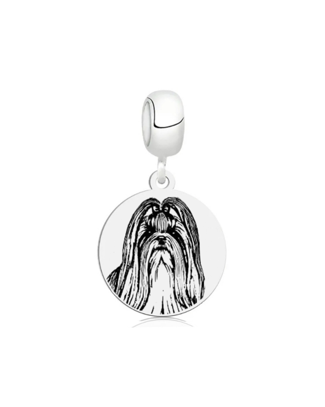 Berloque de Prata Personalizável Medalha Dog