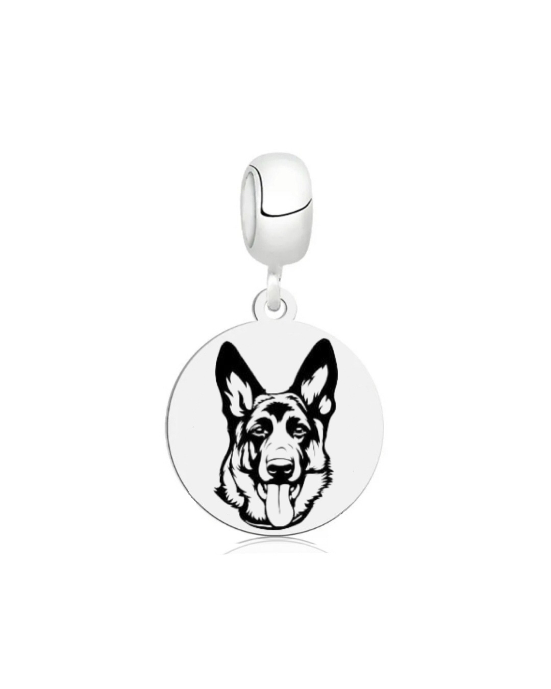 Berloque de Prata Personalizável Medalha Dog