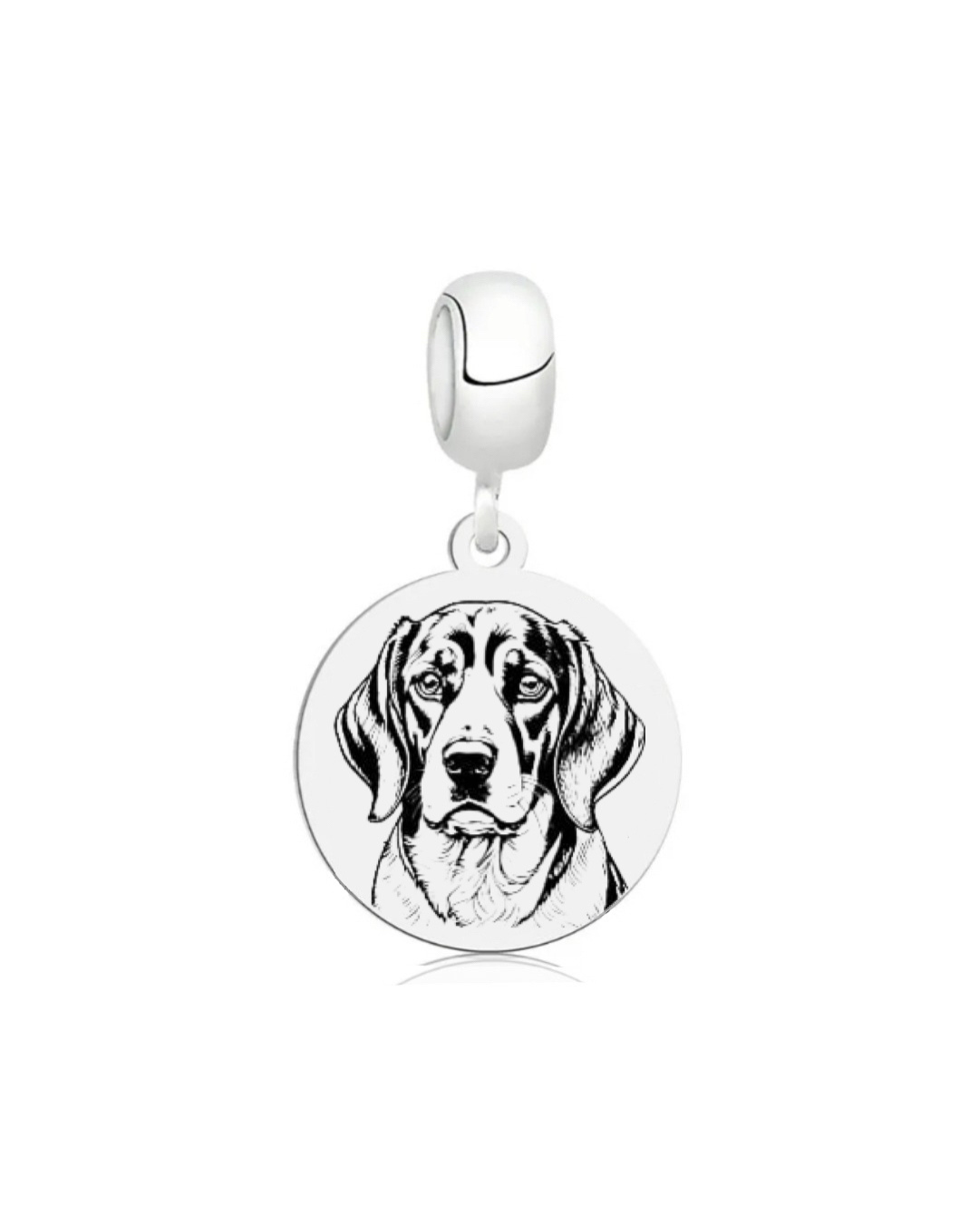 Berloque de Prata Personalizável Medalha Dog