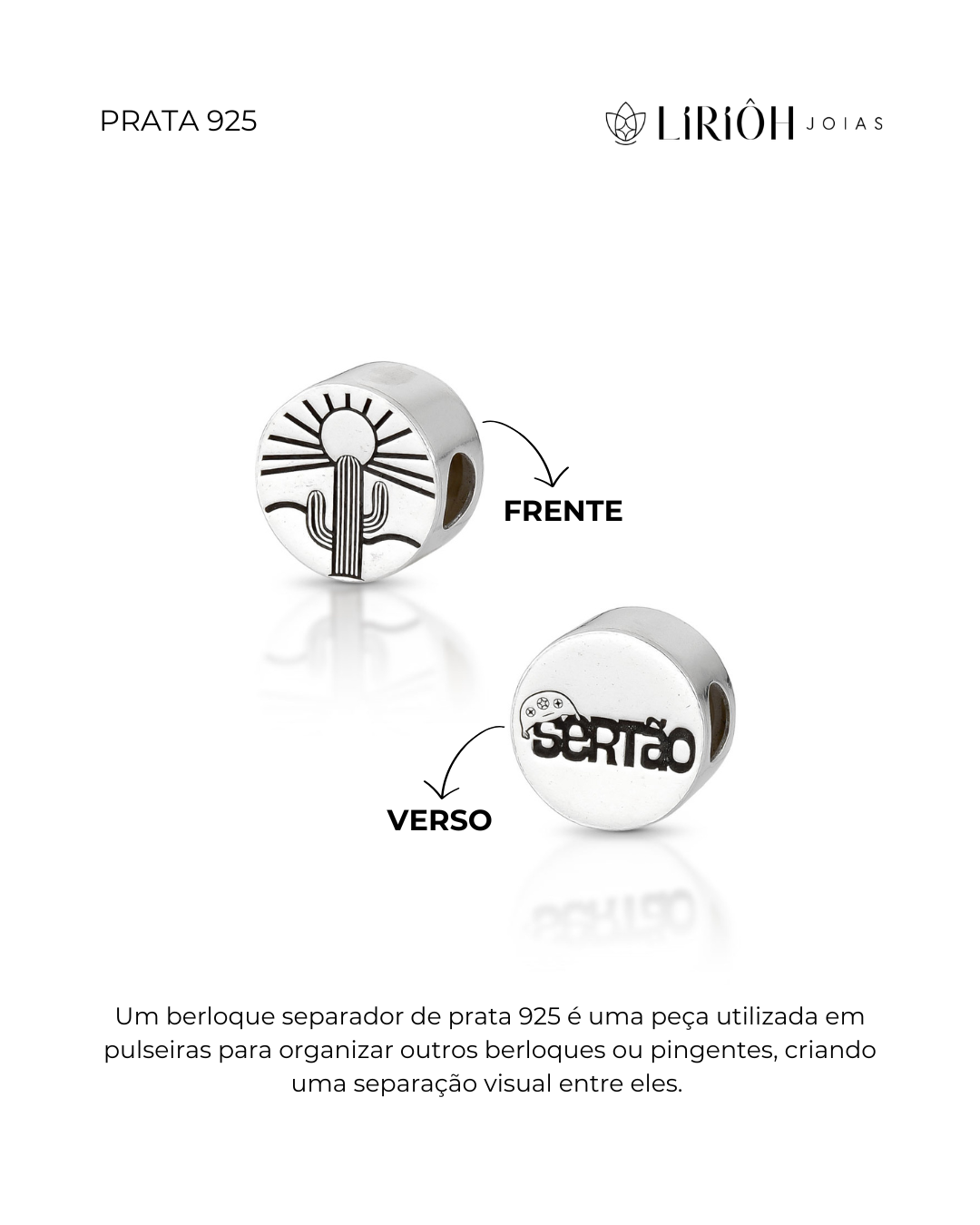 Berloque de Prata Separador Cacto e Sertão