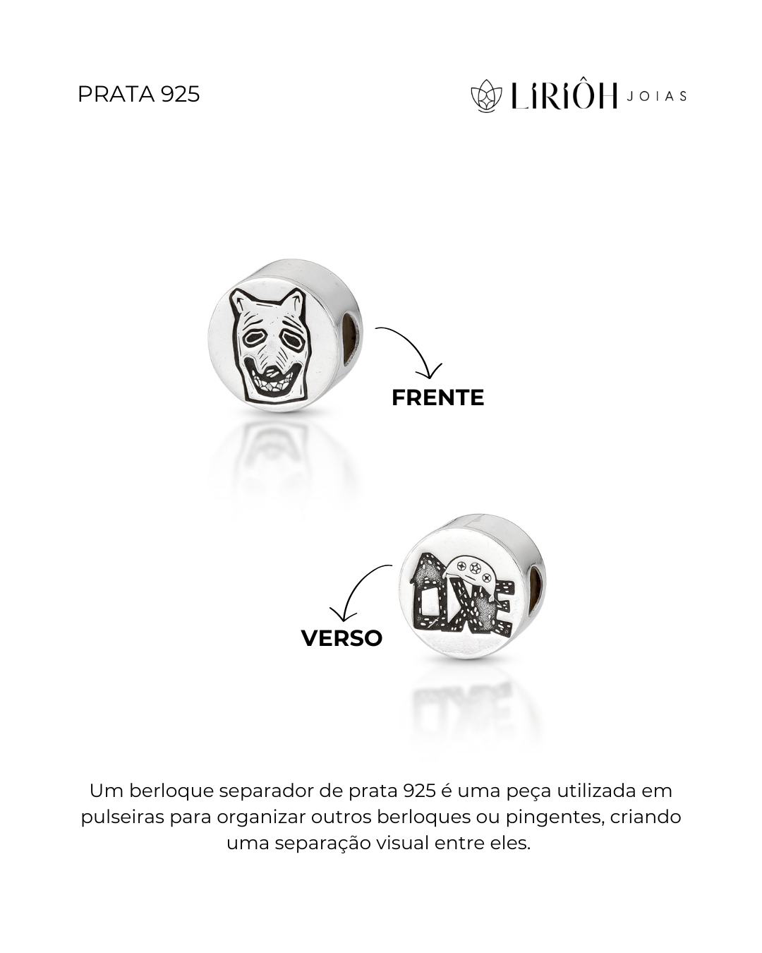 Berloque de Prata Separador La Ursa e Oxe