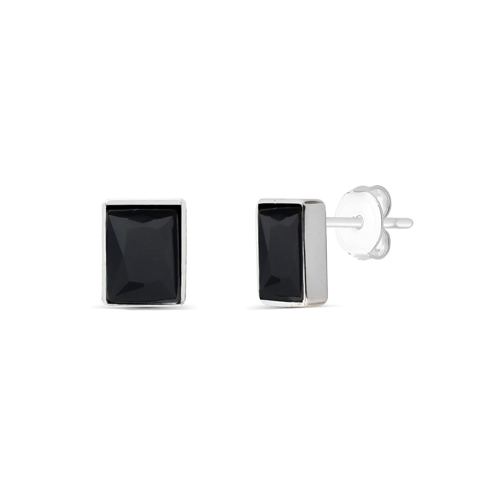 Brinco de Prata Zircônia Retangular 11x9mm Colorida