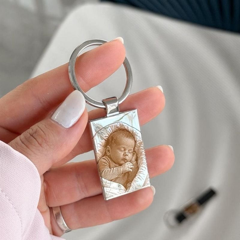 Chaveiro de Metal Personalizável Retangular Foto 25x41mm