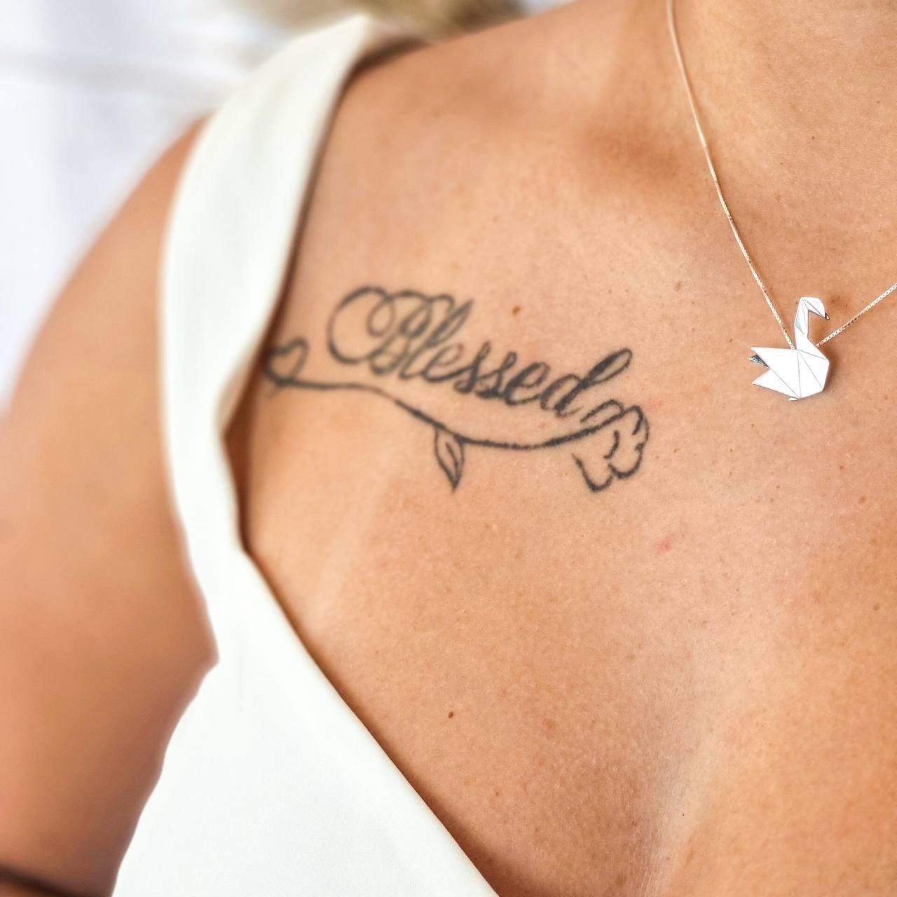 Colar de Prata Cisne Origami