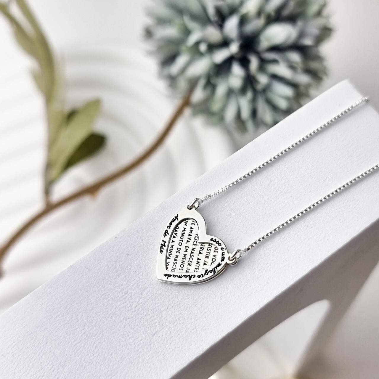 Colar de Prata Duplo Coração