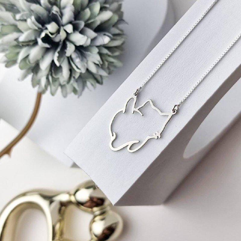 Colar de Prata Gatinho de Costas