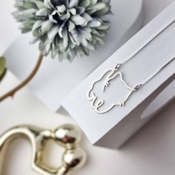 Colar de Prata Gatinho Frente