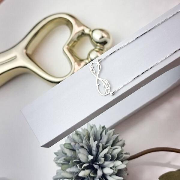 Colar de Prata Infinito Florido