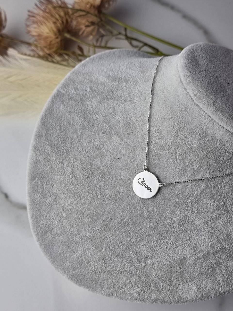 Colar de Prata Medalha Câncer