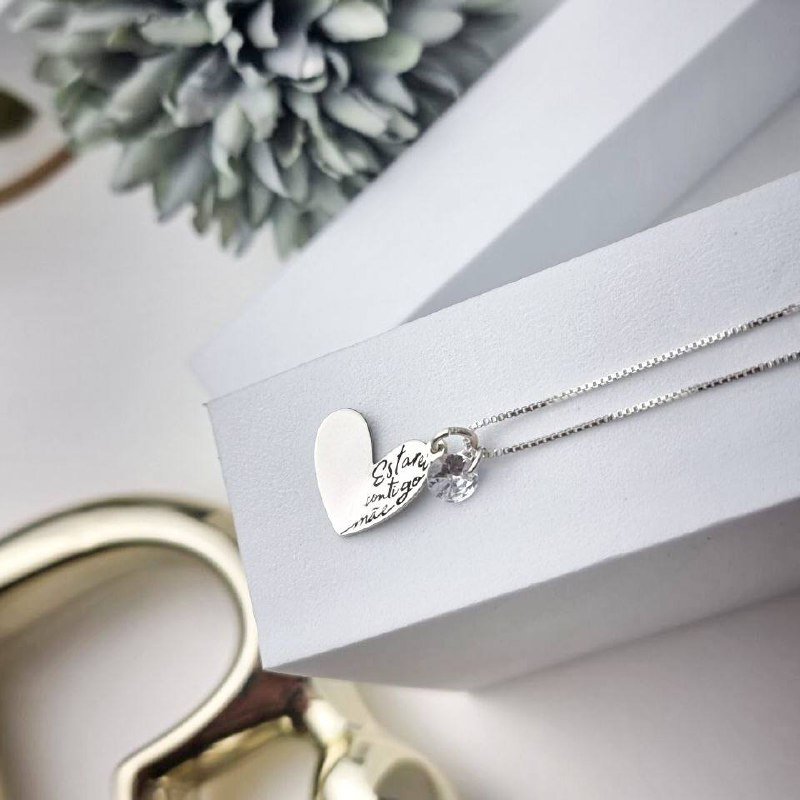 Colar de Prata Patuá Estarei Contigo Mãe e Zircônia