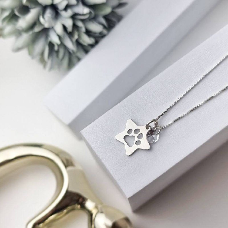 Colar de Prata Patuá Estrela Patinha e Zircônia