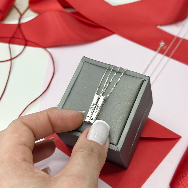 Colar de Prata Personalizável Palito Imã Cadeado