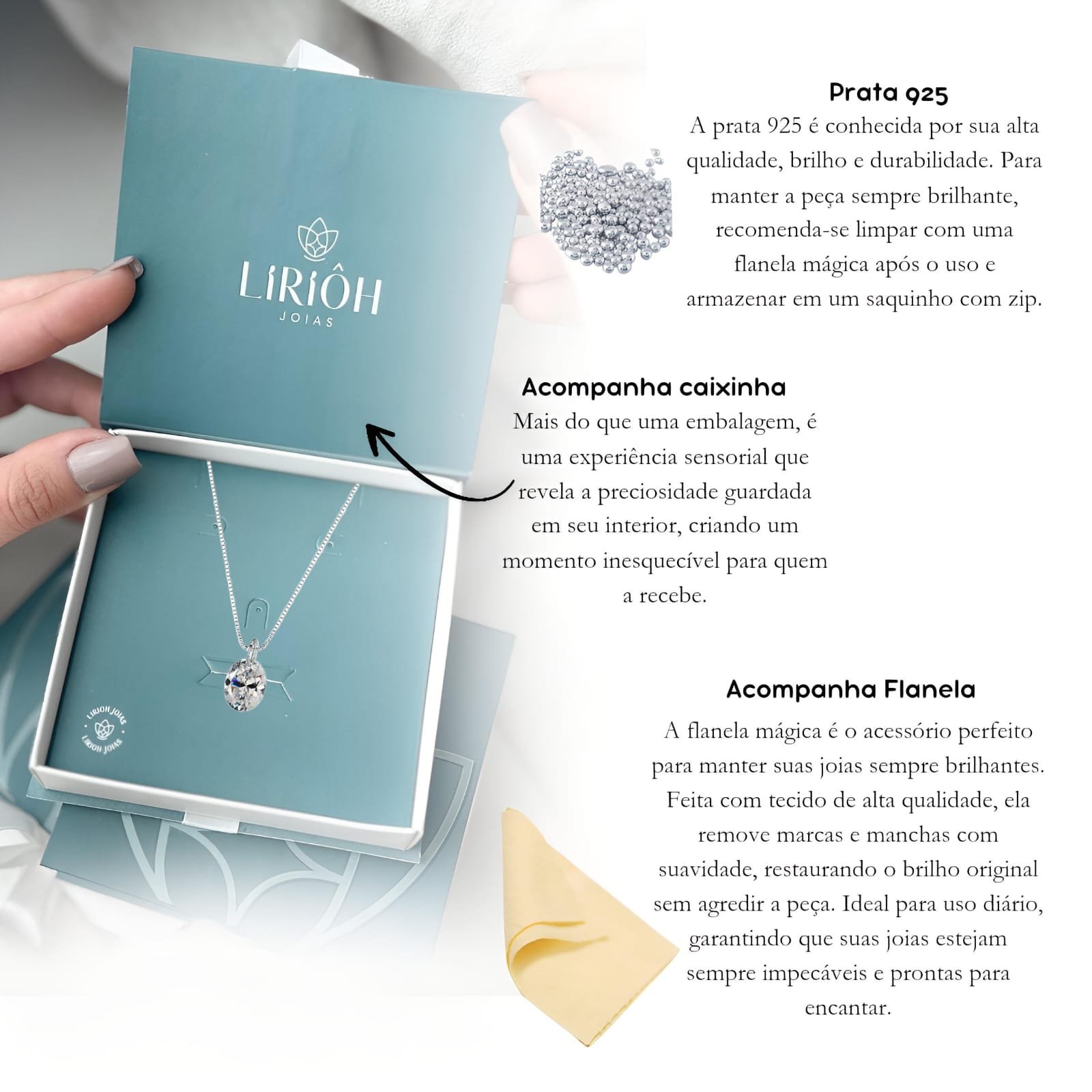 Colar Ponto de Luz Oval Cristal