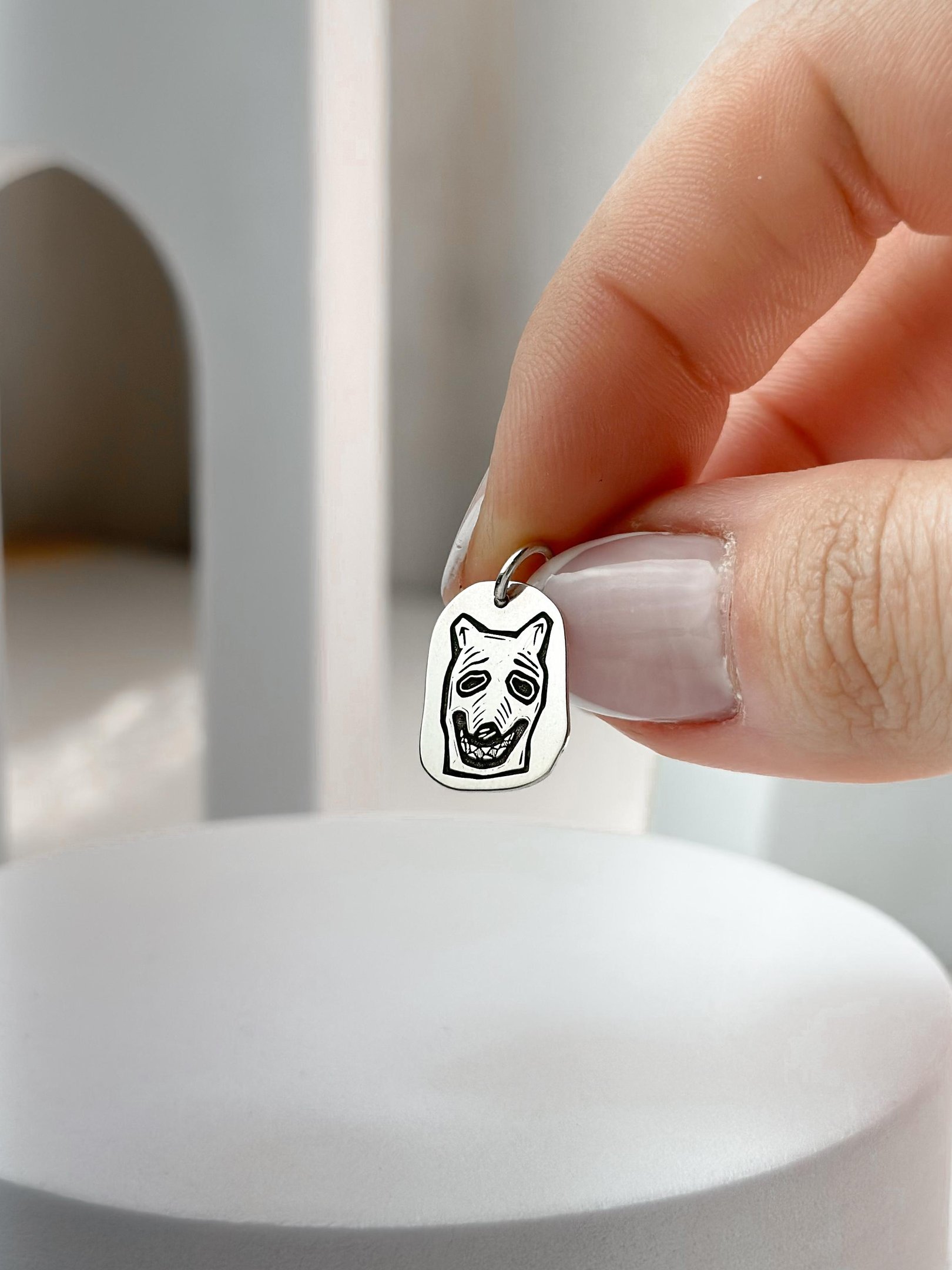 Pingente de Prata Abstrato Lá Ursa