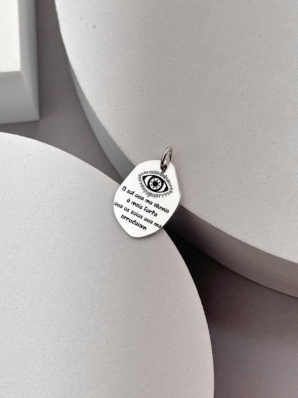 Pingente de Prata Abstrato O Sol Que Me Alumia