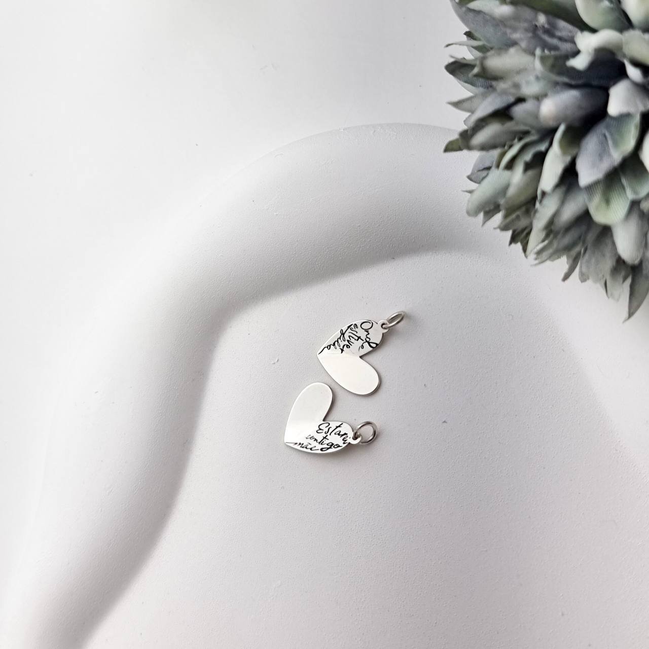 Pingente de Prata Coração Filha