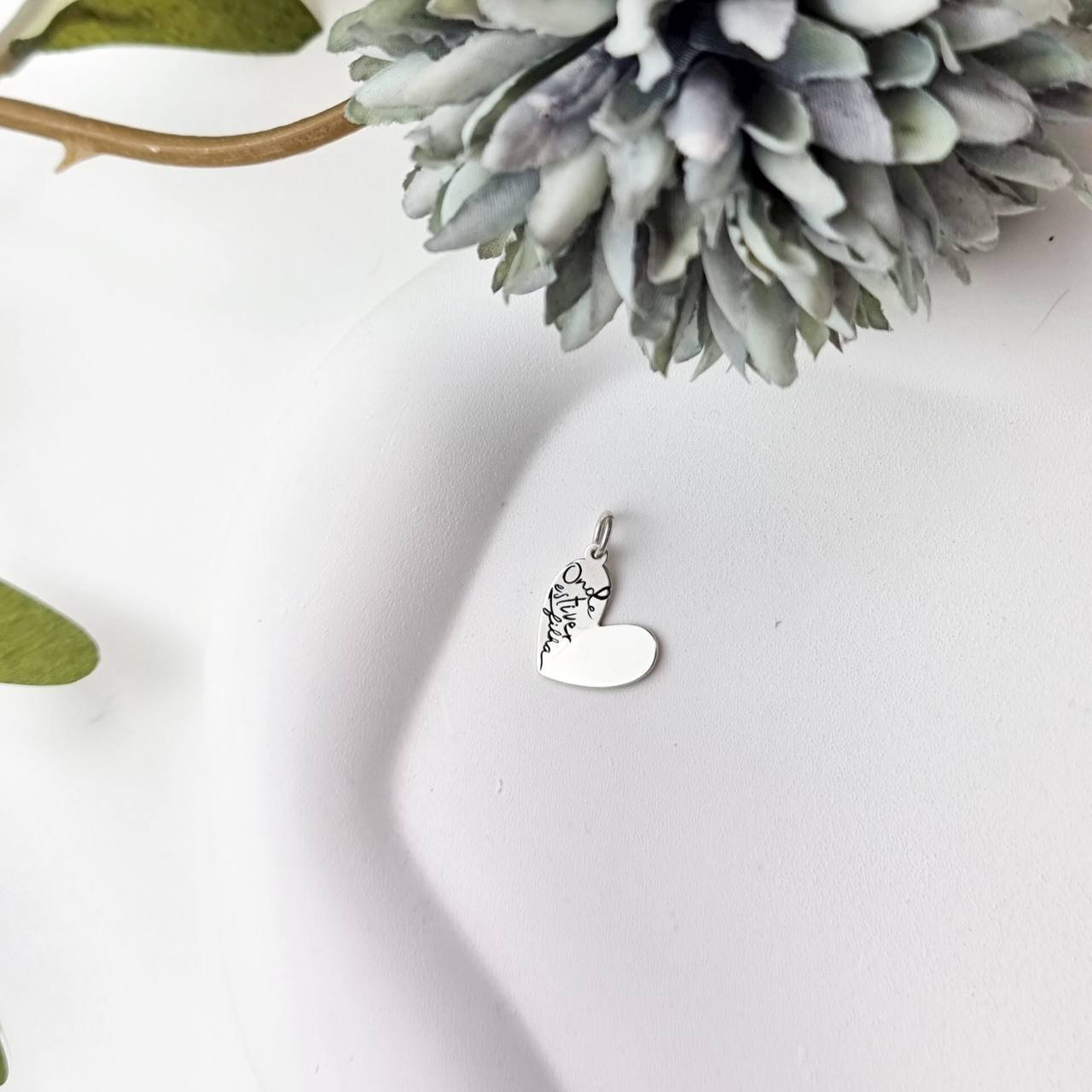 Pingente de Prata Coração Filha