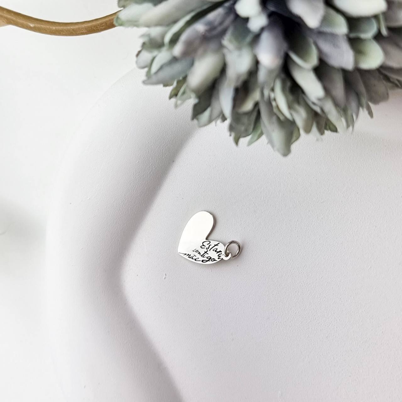 Pingente de Prata Coração Mãe