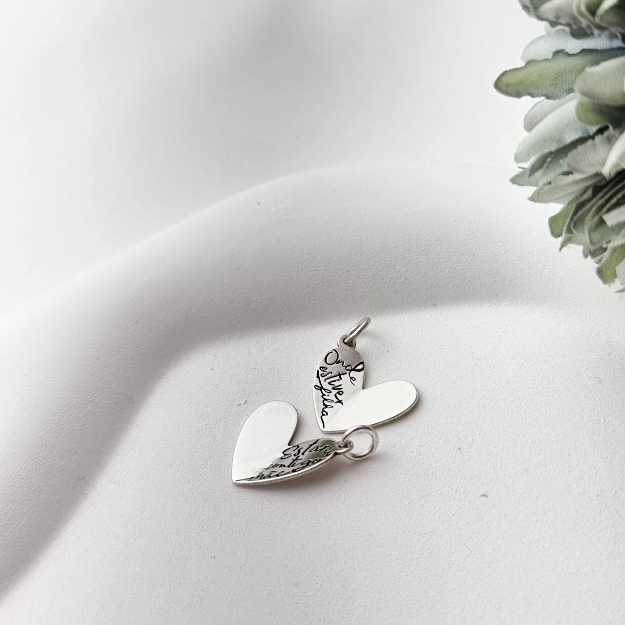 Pingente de Prata Coração Mãe