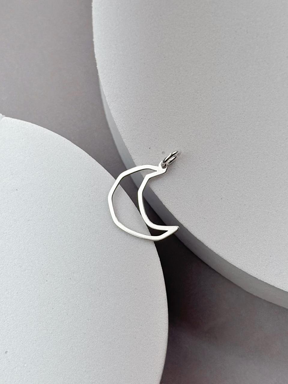 Pingente de Prata Lua Vazado Nordestina