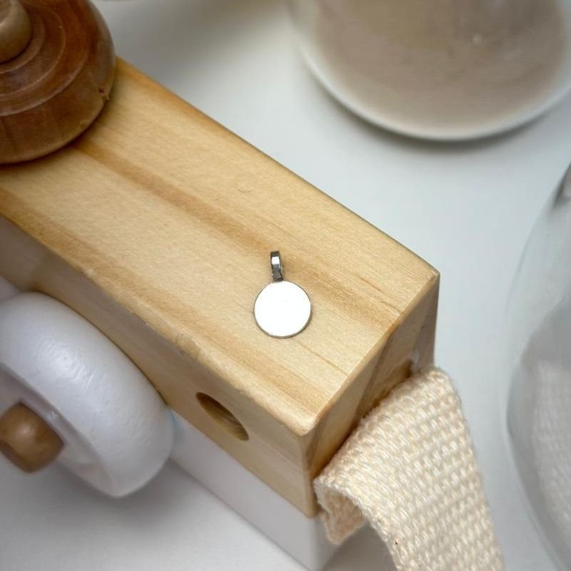 Pingente de Prata Patuá Medalha 8mm Redonda Liso