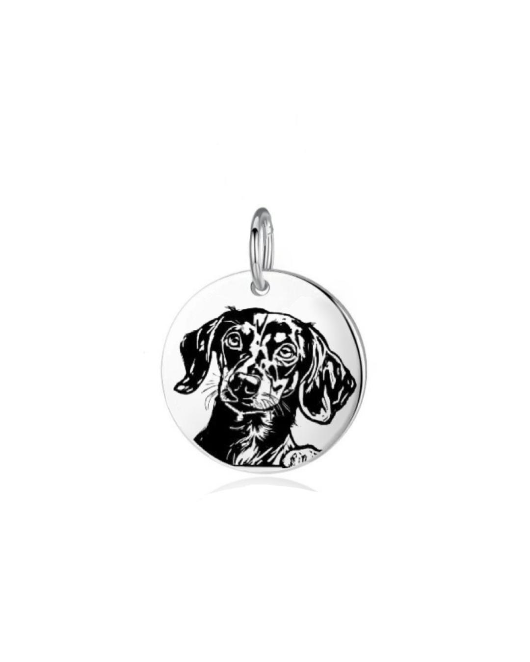 Pingente de Prata Personalizável Medalha Dog