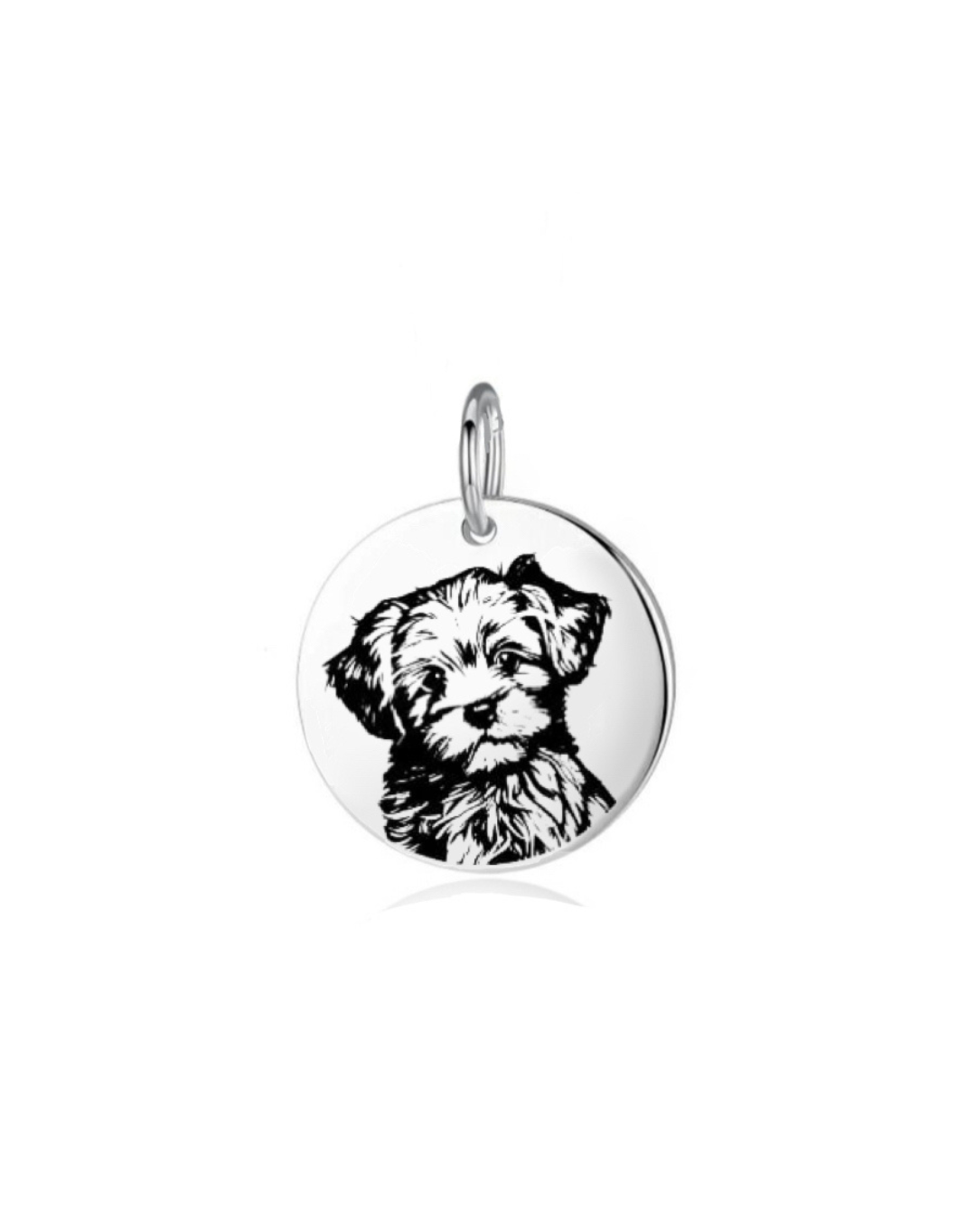 Pingente de Prata Personalizável Medalha Dog